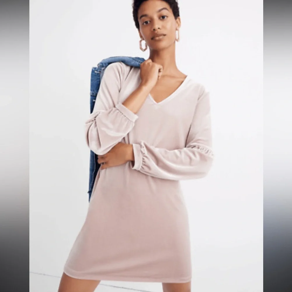 NWT MADEWELL Velvet‎ Balloon Sleeve Mini Dress